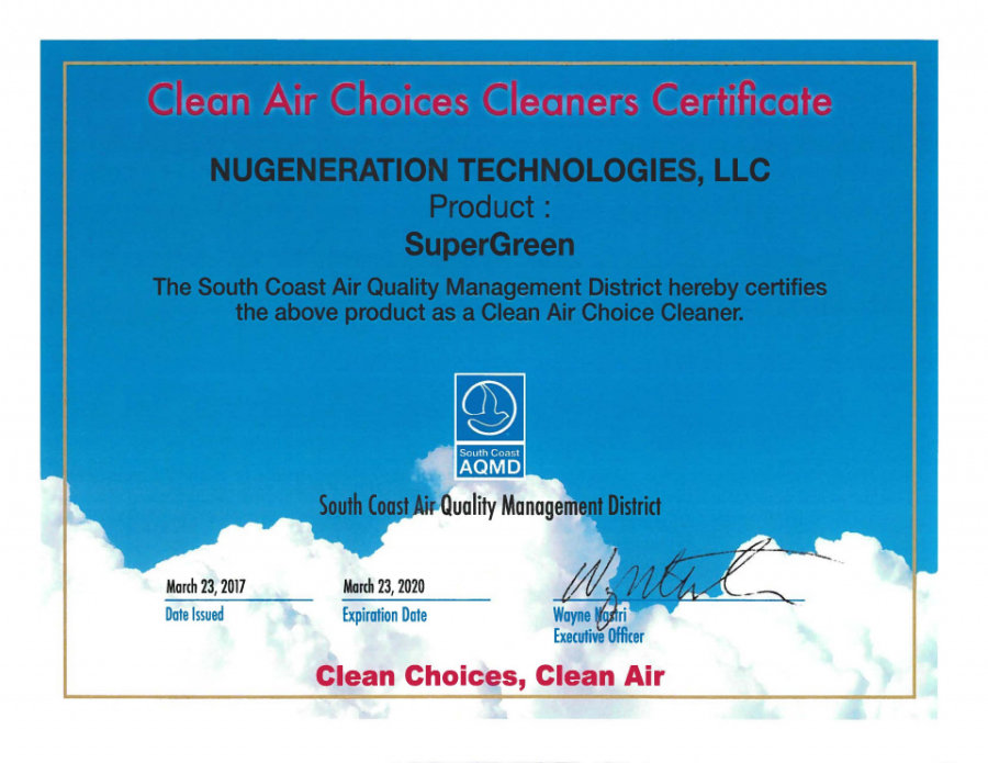 clean air choices cleaners certification